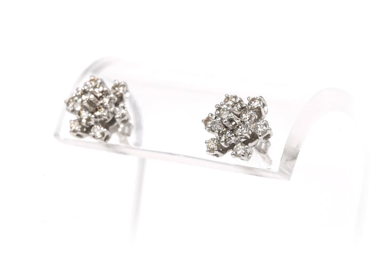 Contemporary white gold earrings, diamonds (+- 0.52ct) 