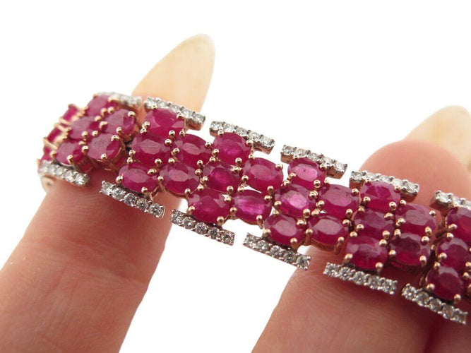 Bracelet bracelet MICHAEL CHRISTOFF tapis rubis 24ct & diamants 18.5cm or rose 14k 58 Facettes 269285