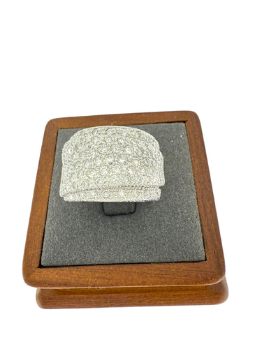 Bague 53.5 Bague or blanc certifiée HRD avec diamants 58 Facettes