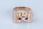 Bague 57 Bague Tank en or rose 18 carats 58 Facettes BGTKEV26
