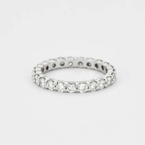 Bague 55 Alliance dite américaine en or gris et diamants 58 Facettes 127210119557