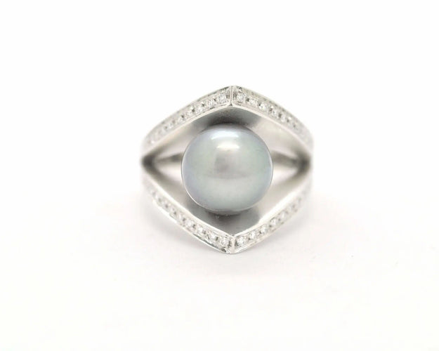 Bague Bague Salvini en or blanc avec perle 58 Facettes 8627