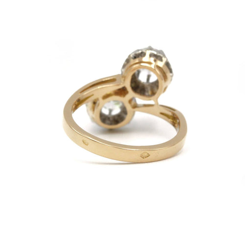 Bague 53 Bague Toi & Moi - Or Bi-colore & Diamants 58 Facettes 250114R