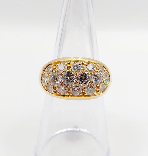 Bague 53 Bague jonc bombée or jaune et 2,20 carats de diamants taille brillant 58 Facettes A06334