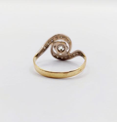 Bague 53.5 Bague tourbillon antique or 18k platine et diamants (circa 1920) 58 Facettes A06335