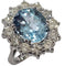 Bague 55 Bague LADY DI Cluster en or blanc, topaze bleu ciel et diamants 2,5 ct 58 Facettes Q876A