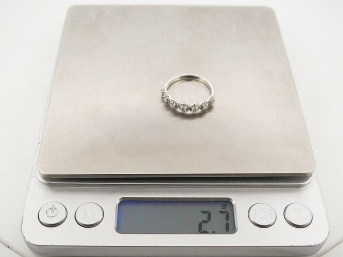 Bague 55 bague MESSIKA t55 or blanc 18k 2.7gr alliance sertie 7 diamant 0.47ct 58 Facettes 267817