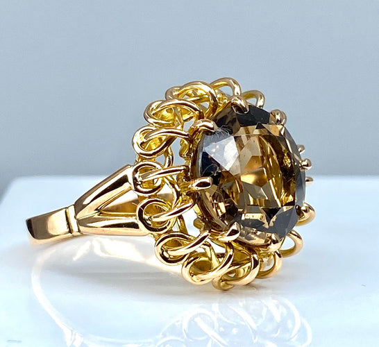 Bague 56 Bague en or jaune et topaze 58 Facettes AB318