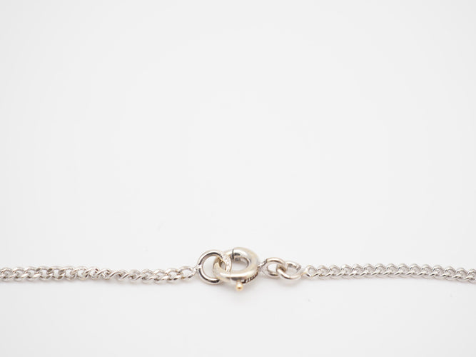 Collier Collier or blanc 750 coeur et diamants chaine gourmet 58 Facettes