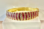 Bracelet Bracelet jonc en or jaune 18 carats, rubis et diamants 58 Facettes AB608