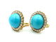 Boucles d'oreilles Paire de boucles d’oreilles or jaune, turquoises et diamants 58 Facettes