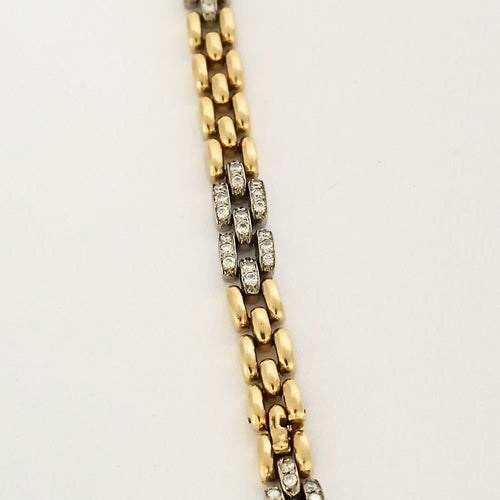 Bracelet Cartier. Collection Maillon Panthère. Rare Collier à transformation pouvant former Bracelet en or de deux couleurs et diamants. 58 Facettes 58FC18