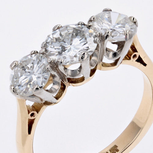 Bague 55 Bague ancienne diamants en jarretière 58 Facettes 21-001-50