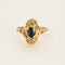 Bague 63 Bague marquise or jaune, saphir et diamants 58 Facettes 240486
