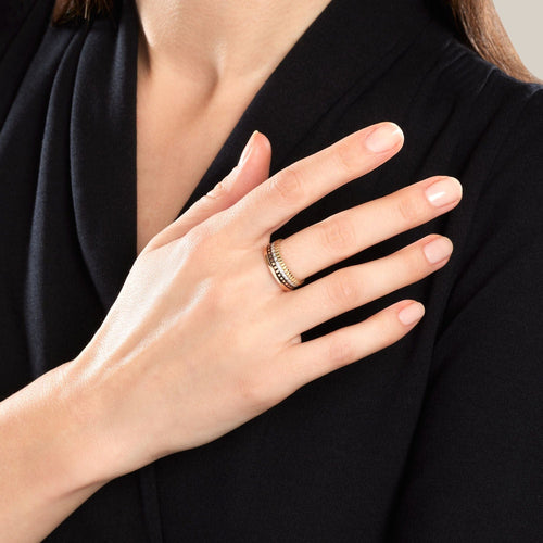 Bague 52 BOUCHERON  - Bague Quatre en trois ors pvd et diamants 58 Facettes