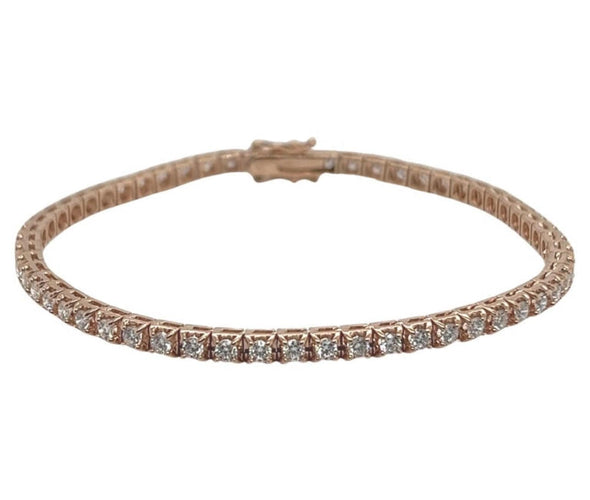 Bracelet Bracelet Tennis Or Rose Diamants 58 Facettes