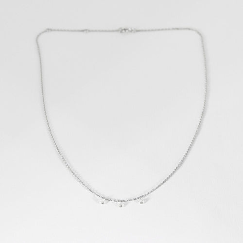 Collier COLLIER OR BLANC 3 DIAMANTS 0,30ct 58 Facettes M8927