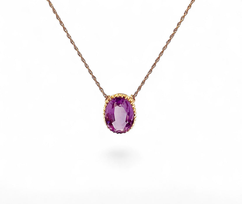 Halskette aus Gelbgold und Amethyst