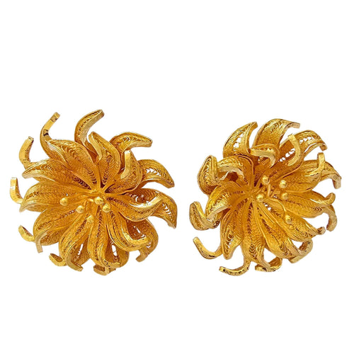 Boucles d'oreilles Boucles d’oreilles motif floral en or jaune 58 Facettes GEL-ER-FLW-YG
