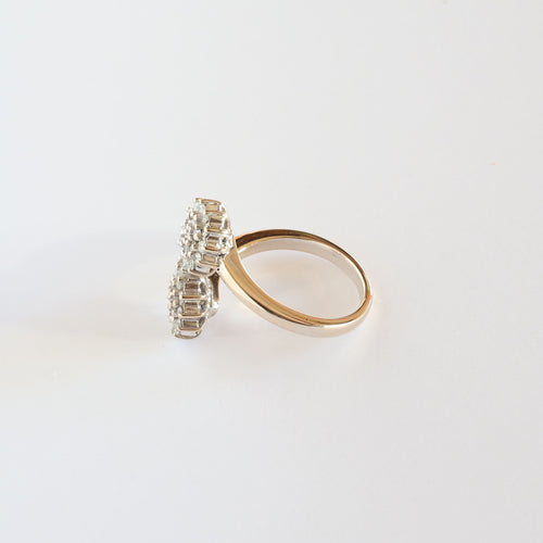 Bague 57 Bague « Toi et moi » en or blanc avec diamants 58 Facettes 152/23