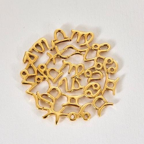 Pendentif Pendentif or jaune motif signes astrologiques 58 Facettes SMA01612