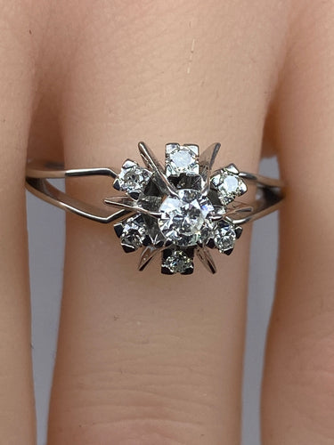 Bague 59 Bague Margueritte en Or blanc & Diamants 58 Facettes
