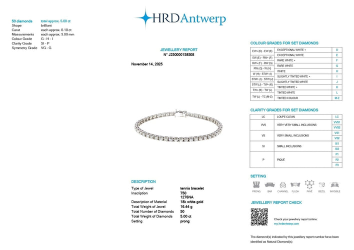 Bracelet Bracelet en or blanc 18 carats et diamants naturels 58 Facettes