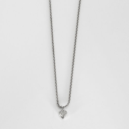 Collier Collier or blanc diamant taille coeur 58 Facettes LP545/16