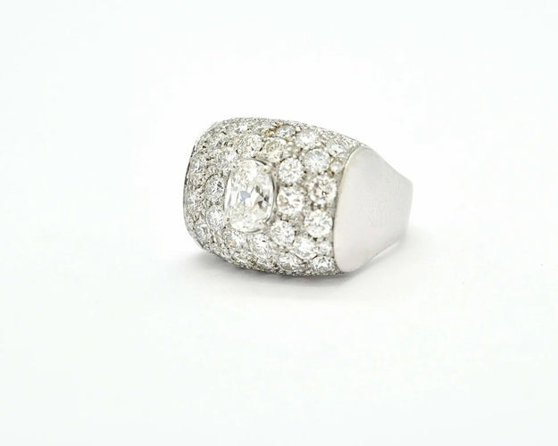 Anello fascia in oro bianco con diamanti Ct 3,31 58 Facettes 9497