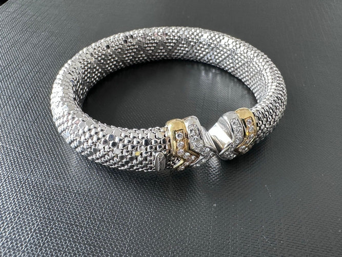 Bracelet Bersani Bracelet modèle Cuff flexible en or  avec diamants 58 Facettes