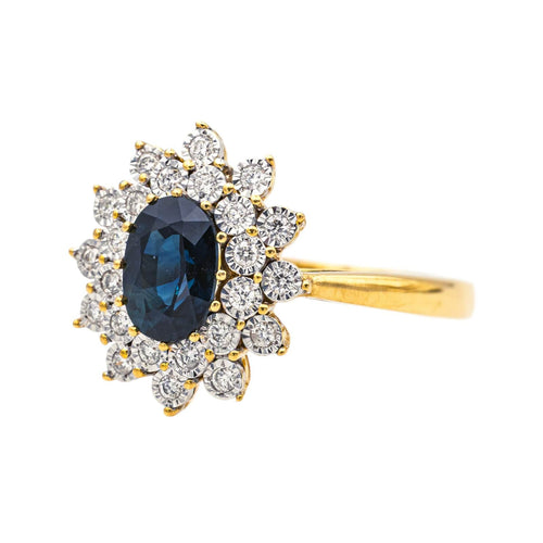 Bague 54 Bague Pompadour Or jaune Saphir, Diamant 58 Facettes 4098654RV