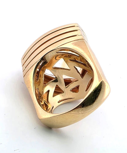 Bague Bague en or jaune massif avec une grosse citrine 58 Facettes