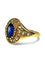 Bague ancienne or jaune saphir 1,3 ct et diamants 0,50 ct 58 Facettes 1093
