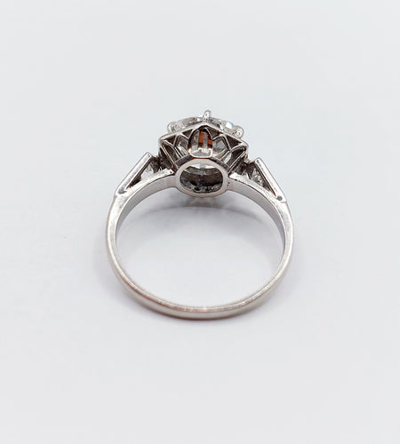 Bague 48.5 Bague solitaire Art Déco Platine diamant taille ancienne 1,70 carat (circa 1920) 58 Facettes A06291