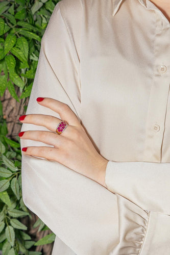 Bague 56 Bague Or jaune, Or blanc Rubis, Diamant 58 Facettes 3996041CN