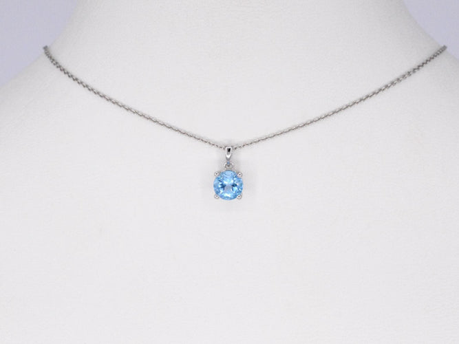 Pendentif Pendentif en or blanc avec topaze 58 Facettes 2202