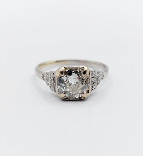 Bague 52 Bague solitaire art déco platine et diamant 58 Facettes A05698