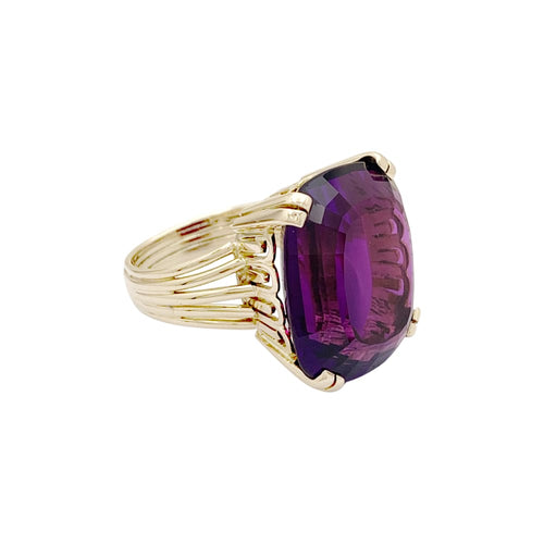 Bague 51 Bague or jaune et améthyste. 58 Facettes 35106