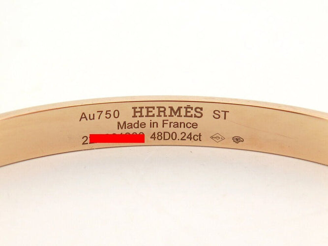 Collier bracelet HERMES collier de chien medor pm en or rose 18k 25gr 48 diamants 0.24ct 58 Facettes 266229