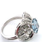 Bague 55 Bague en or blanc 18 carats avec aigue-marine et diamants 58 Facettes