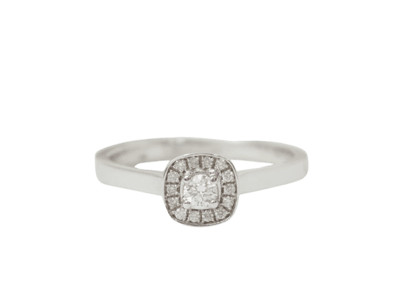 Bague 53.5 Bague solitaire en or blanc et diamants 0.15ct 58 Facettes 30934