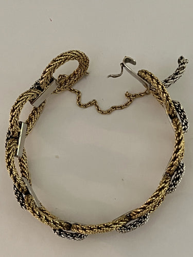 Bracelet Bracelet Or Jaune et Or Gris Tressé 58 Facettes LOT 6640