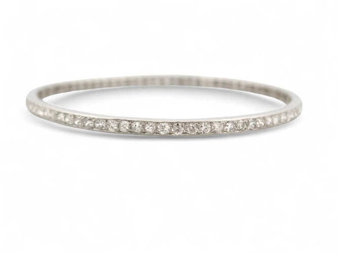 Bracelet bracelet jonc serti complet 78 diamants 3.8ct platine 850 25.3gr 58 Facettes 268460