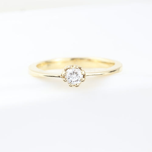 Bague 55 Solitaire en or jaune avec diamant taille brillant 58 Facettes 130003