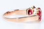 Bague 52 Bague en or rose 18 carats ornée de 3 rubis ovales de 0,66 carats total 58 Facettes BG-RBS-1-101