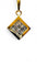 Yellow gold necklace with pendant, princess-cut diamonds 