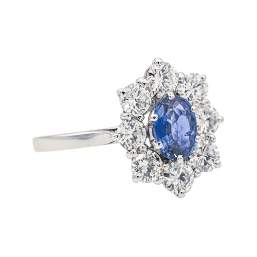 Bague 52 Bague Pompadour Or blanc Saphir, Diamant 58 Facettes 3884540CN