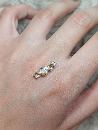 Pendentif Pendentif en or jaune et or blanc avec diamant central 58 Facettes