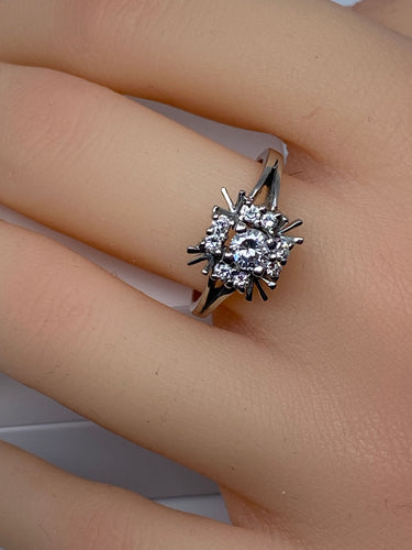 Bague 55 Bague Margueritte en Or blanc & Diamants 58 Facettes AB72