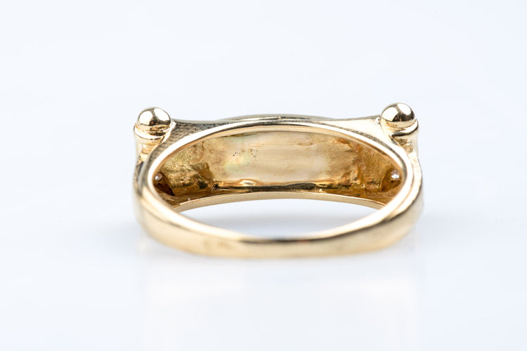 Anello zaffiri e diamanti in oro giallo – 0,75 ct di zaffiro & 0,12 ct di diamante 